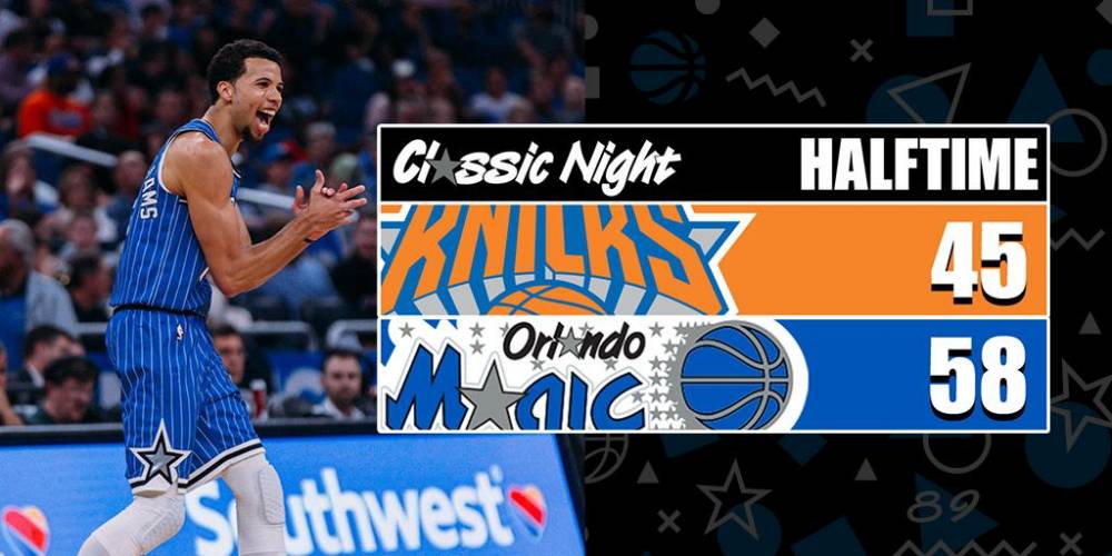 半场战罢,魔术58-45领先尼克斯。 半场战罢,魔术58-45领先尼克斯。