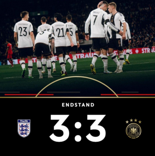 欧国联-马奎尔送点+被断致丢球哈弗茨双响 英格兰3-3平德国遭降级 欧国联-马奎尔送点+被断致丢球哈弗茨双响 英格兰3-3平德国遭降级