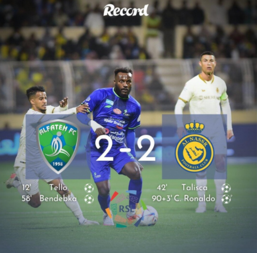 沙特联赛-哈萨征服2-2战平利雅得胜利 塔利斯卡破门C罗点射救主 沙特联赛-哈萨征服2-2战平利雅得胜利 塔利斯卡破门C罗点射救主