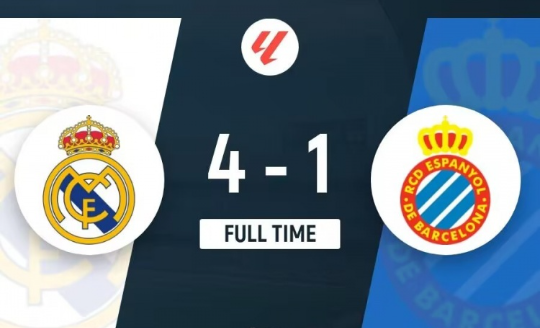 西甲-皇马4-1西班牙人三连胜 姆巴佩维尼修斯均传射 西甲-皇马4-1西班牙人三连胜 姆巴佩维尼修斯均传射